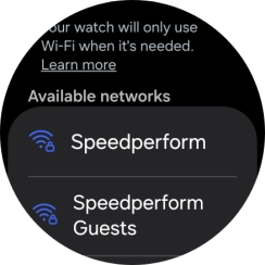 Press the required Wi-Fi network.