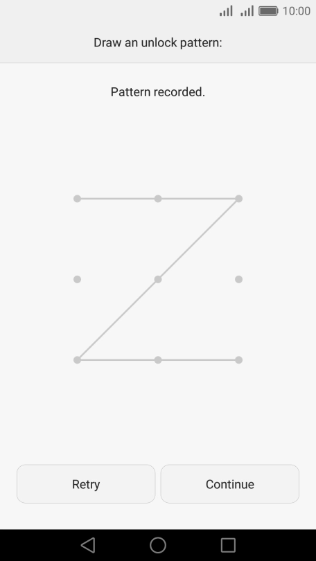 Slide your finger across the screen to connect at least four points and press Continue.