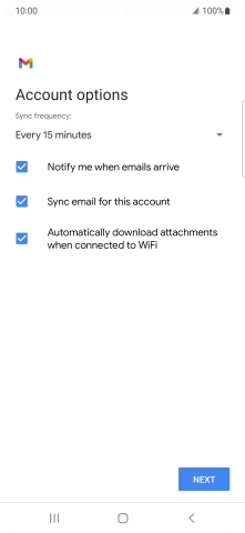 If this screen is displayed, you email account has been recognised and set up automatically. Follow the instructions on the screen to key in more information and finish setting up your phone.