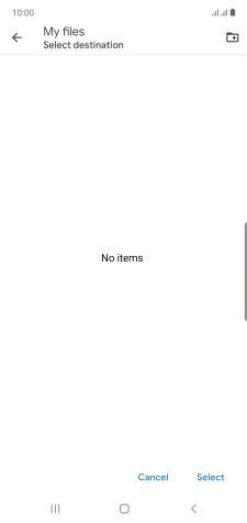 To create a new folder, press the new folder icon and follow the instructions on the screen to create a new folder.