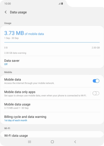 The total data usage is displayed.