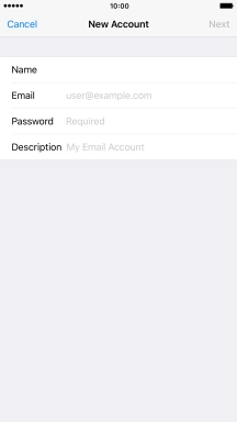 Press Email and key in your email address.