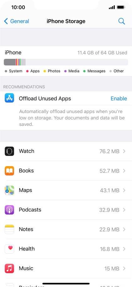 Press the required app.