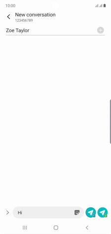 Press the send icon when you've finished your text message.