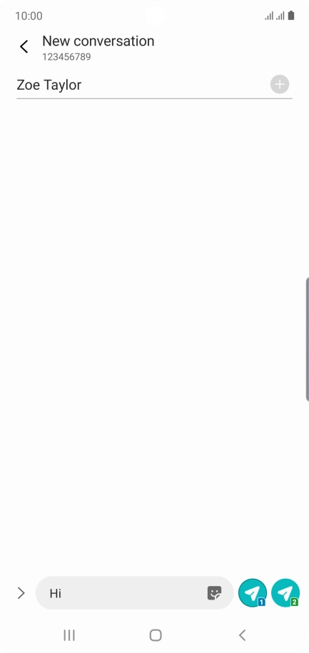 Press the send icon when you've finished your text message.