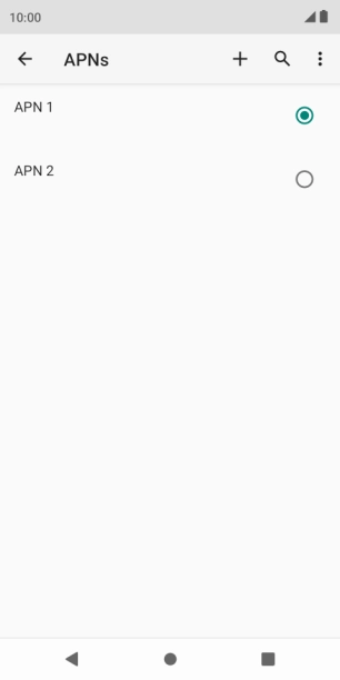 Press the field next to the data connection to activate it.