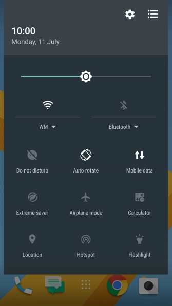 Press the settings icon.