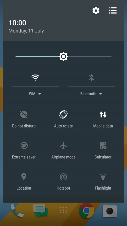 Press the settings icon.