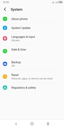 Press System Update. If a new software version is available, it's displayed. Follow the instructions on the screen to update the phone software.