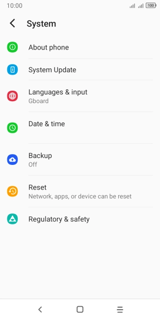 Press System Update. If a new software version is available, it's displayed. Follow the instructions on the screen to update the phone software.