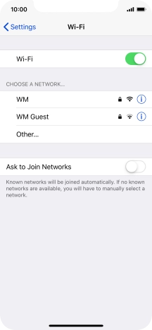 Press the required Wi-Fi network and key in the password for the Wi-Fi network.