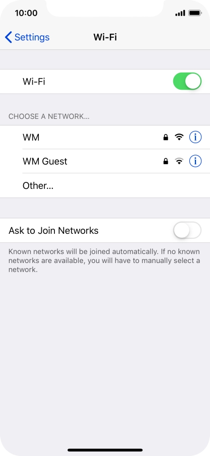 Press the required Wi-Fi network and key in the password for the Wi-Fi network.