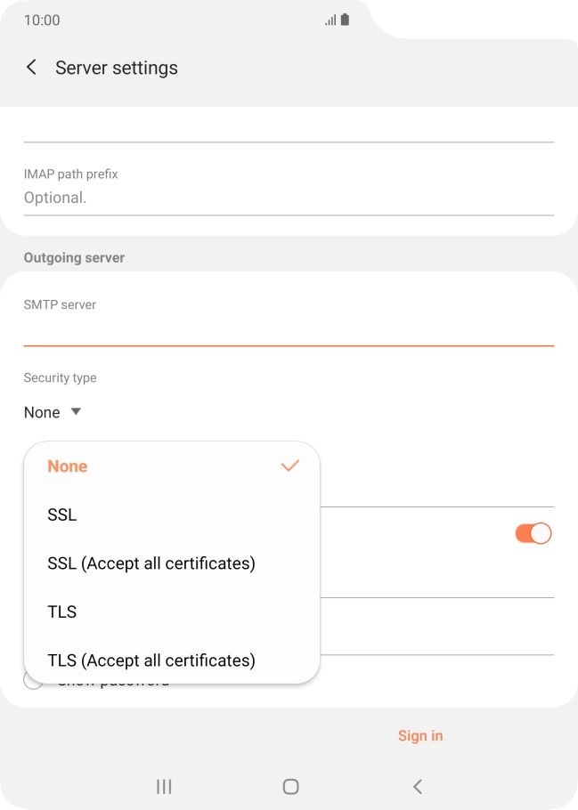 Press None to turn off the function.