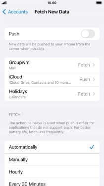 If you turn off the function, press the required setting.