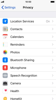 Press Location Services.