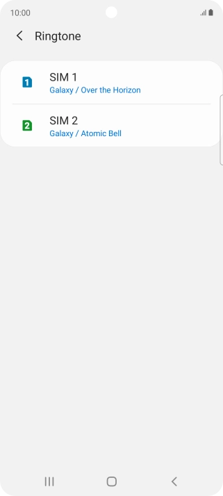 Press the name of the SIM.