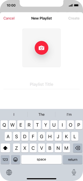 Press the text input field and key in a name for the playlist.