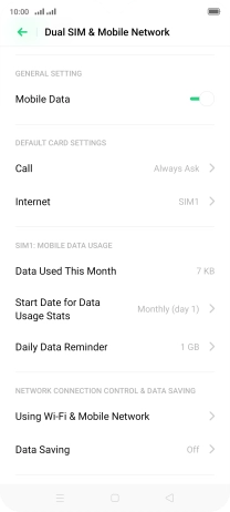 Press Using Wi-Fi & Mobile Network.
