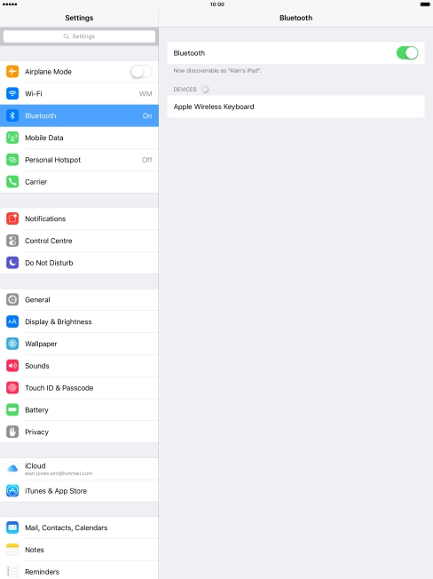 Press the required Bluetooth device and follow the instructions on the screen to pair the device with your tablet. Press the required Bluetooth device and follow the instructions on the screen to pair the device with your tablet.