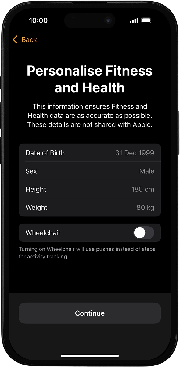 On your phone: Follow the instructions on the screen to select the required settings and press Continue.