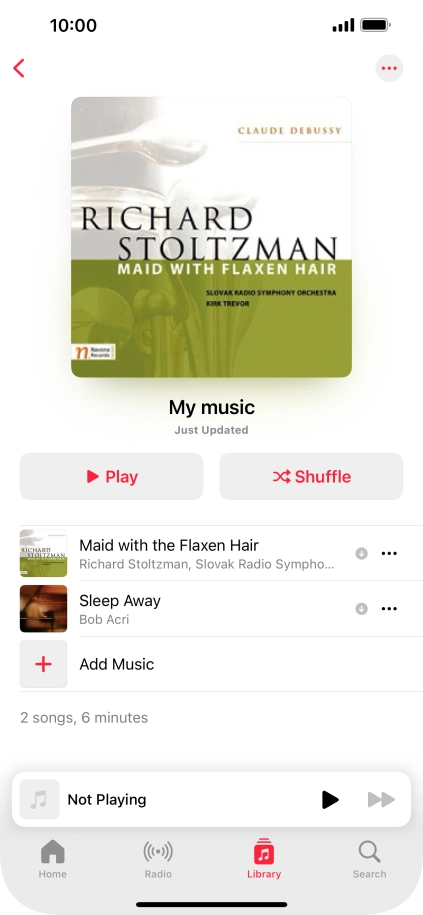 Go to the required category or playlist and press the required audio file.
