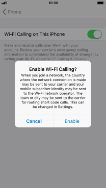 If you turn on the function, press Enable.