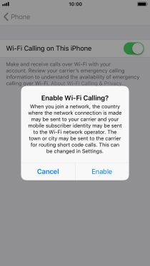 If you turn on the function, press Enable.