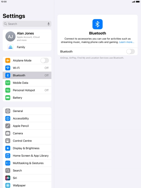Press the indicator next to 