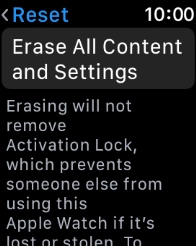 Press Erase All Content and Settings.