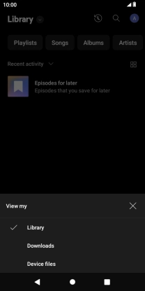 Press the required category and go to the required audio file.