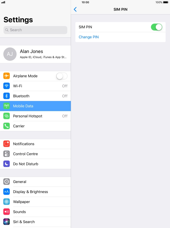 Press the indicator next to 