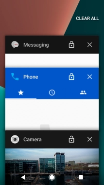 To end one running application, slide your finger right on the required application.
