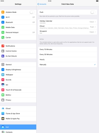 If you turn off the function, press the required setting.