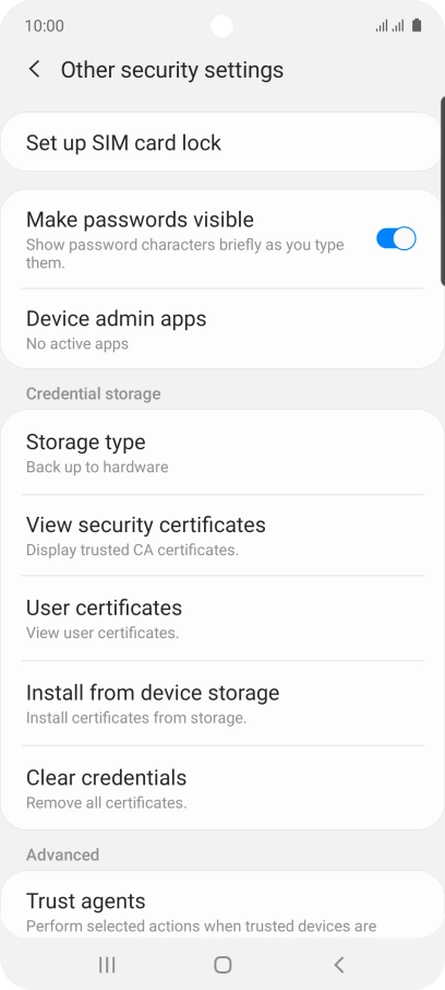 Press Set up SIM card lock.