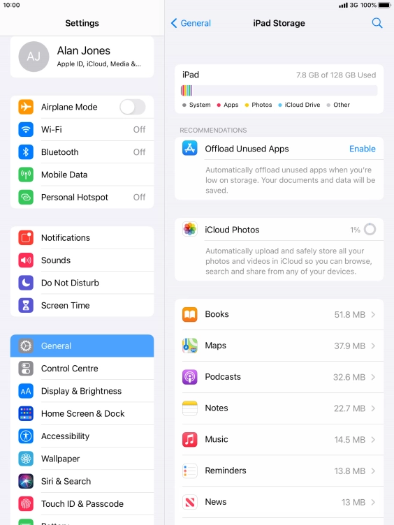 Press the required app.