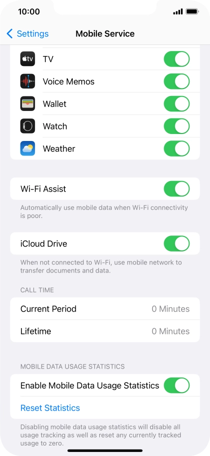Press the indicator next to 
