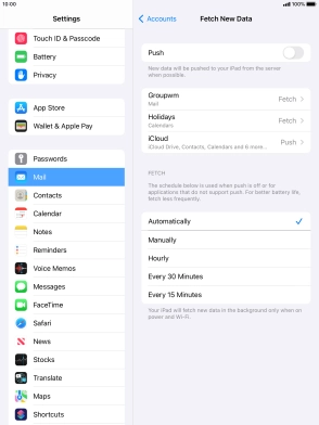 If you turn off the function, press the required setting.
