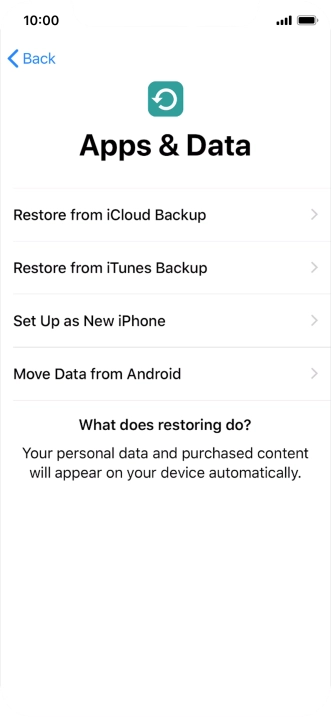 Press Set Up as New iPhone and follow the instructions on the screen to finish the activation.