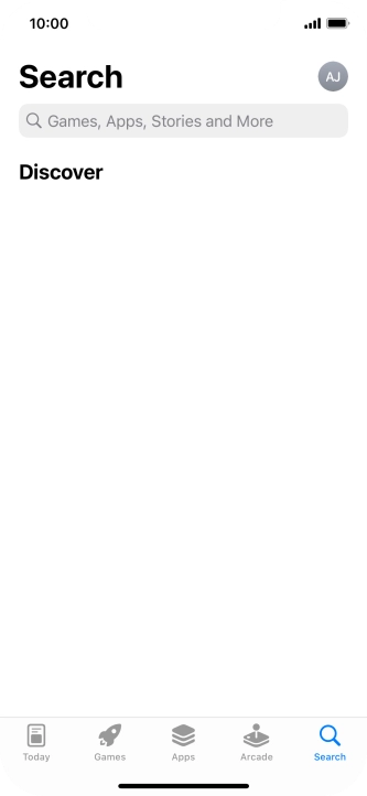 Press the search field and key in the name or subject of the required app.