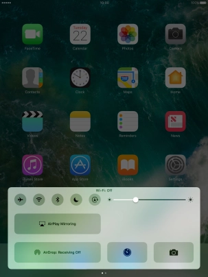 Press the flight mode icon to turn the function on or off.