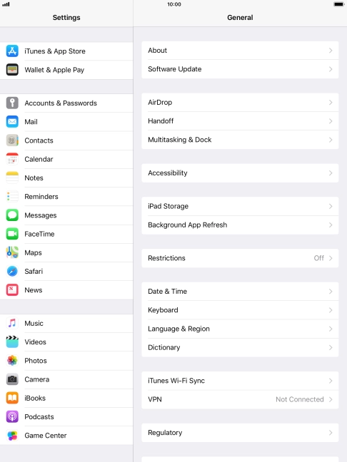 Press Accounts & Passwords.