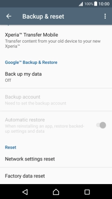 Press Factory data reset.