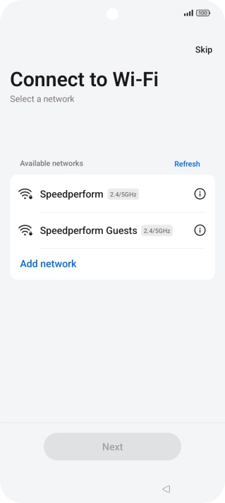 Press the required Wi-Fi network.