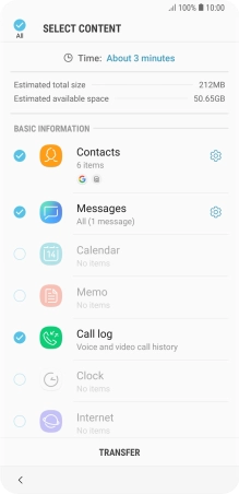 Press the required data types. Press the required data types.