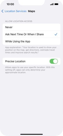 Press the required setting to turn the function on or off.