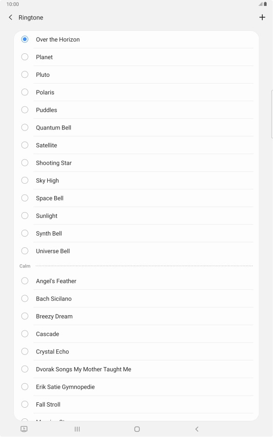Press the add ring tone icon.