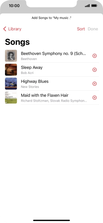 Go to the required category and press the required audio file.