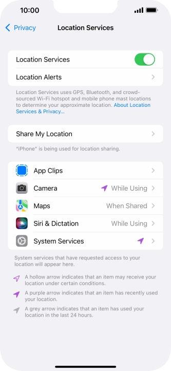 Press the required app.