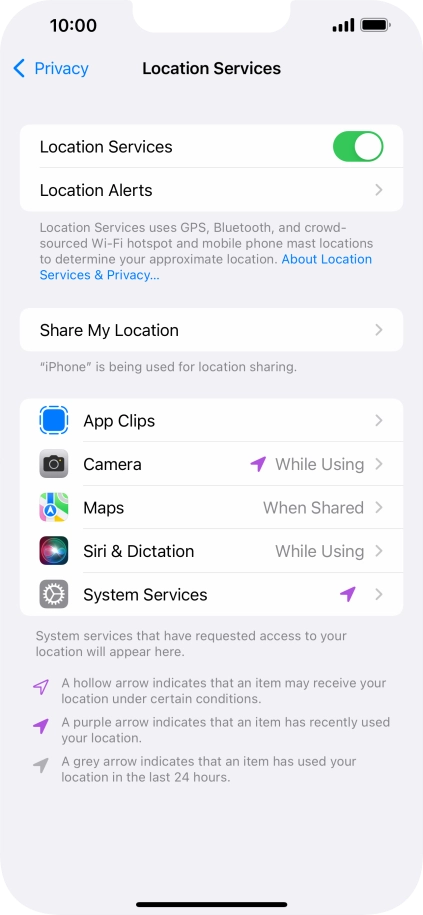 Press the required app.