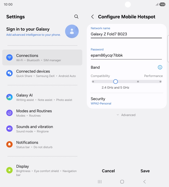 Press the field below 